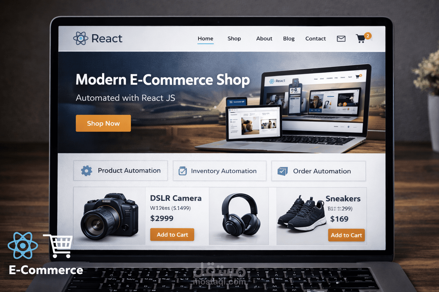 تطوير متجر إلكتروني باستخدام React