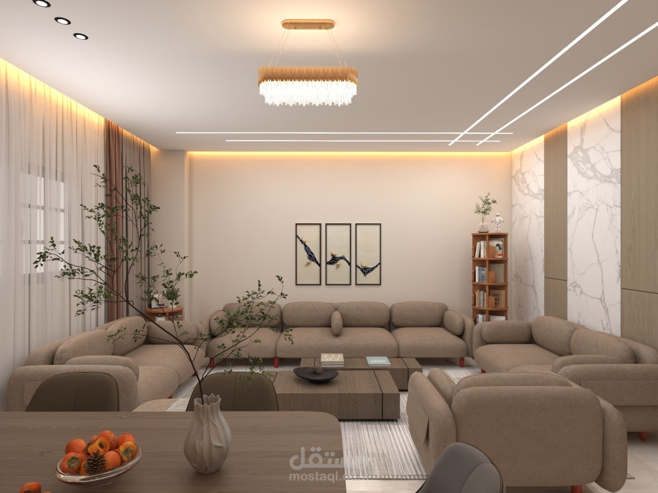 تصميم شقة بمدينة الفردوس السادس من اكتوبر