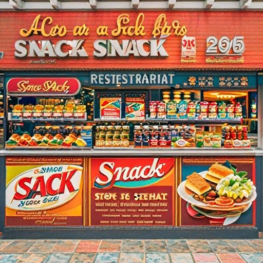 تصميم إعلان لمحل وجبات خفيفة بأسلوب إبداعي