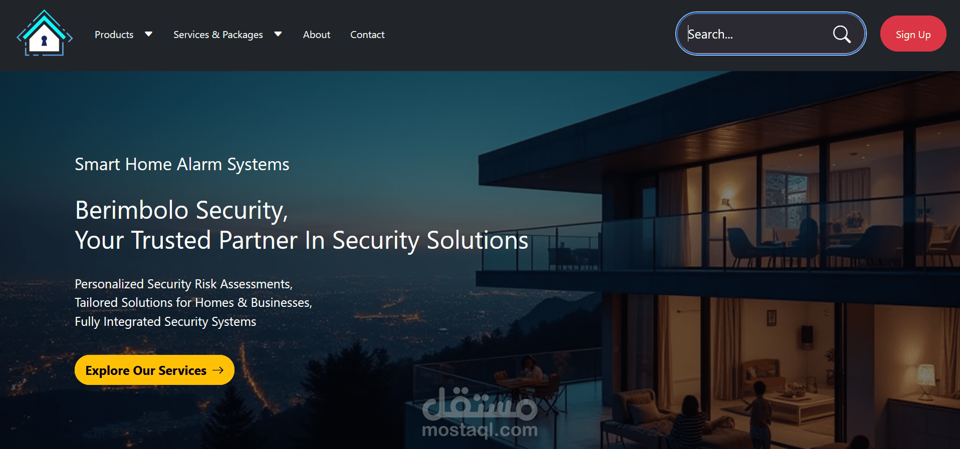موقع تعريفي لشركة للأنظمة الأمنية المتكاملة