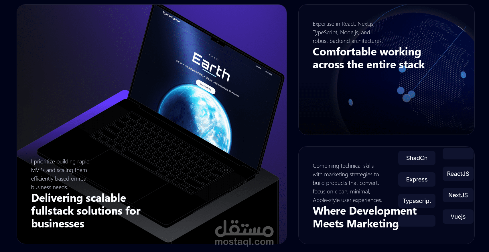 موقع شخصي لمطور واجهات وتطبيقات الويب