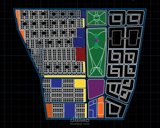 تصميم مخطط إعادة هيكلة حي سكني باستخدام AuoCAD