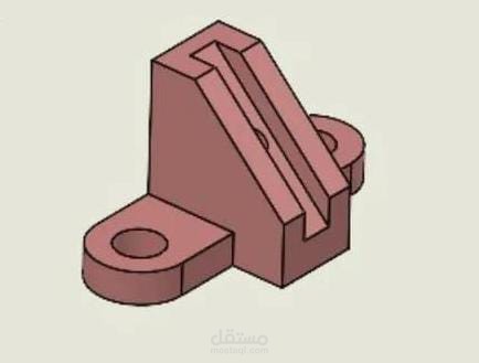 رسم هندسي دقيق لقطعة ميكانيكية (Équerre de fixation) باستخدام برنامج   AutoCAD