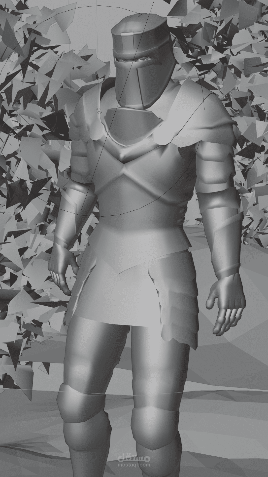 3D character model of a medieval armored knight