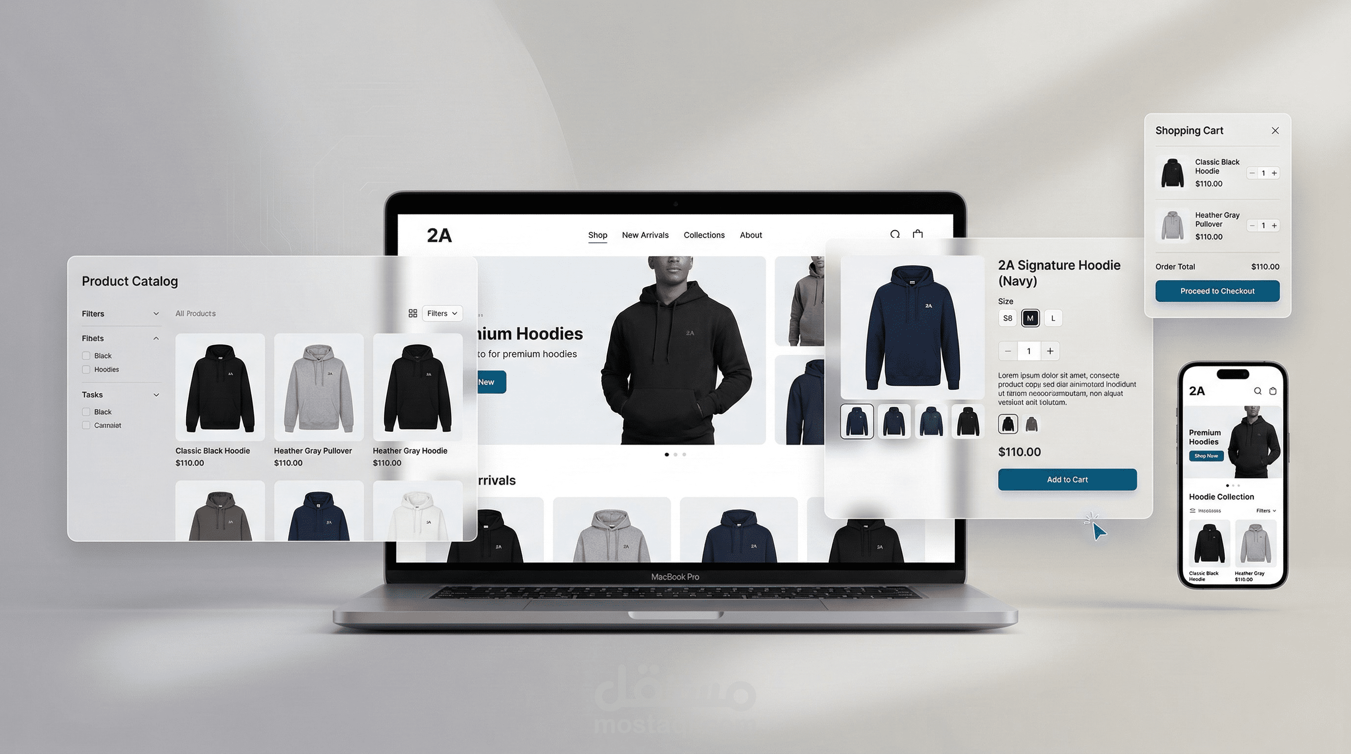 تصميم وتطوير موقع متجر هوديز (Hoodies Store Website)