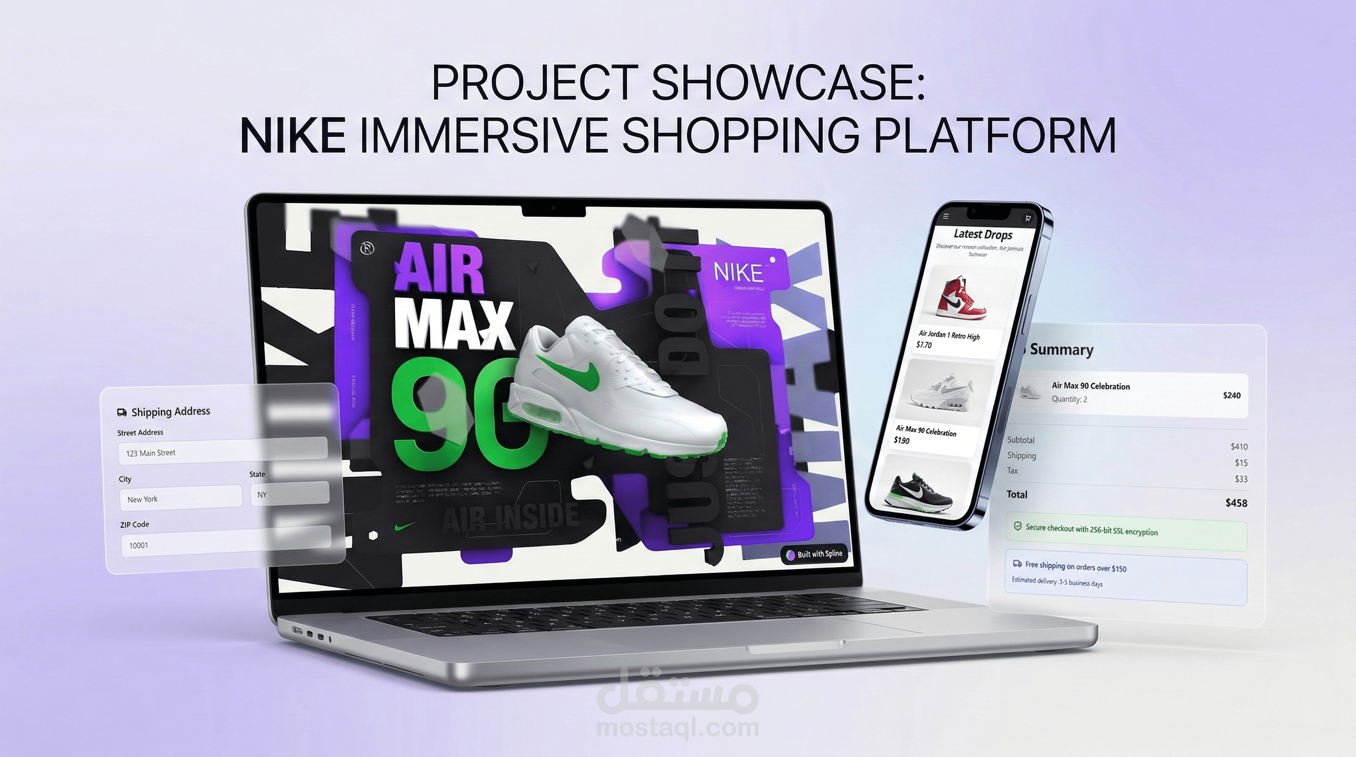 موقع بيع أحذية Nike بتصميم عصري