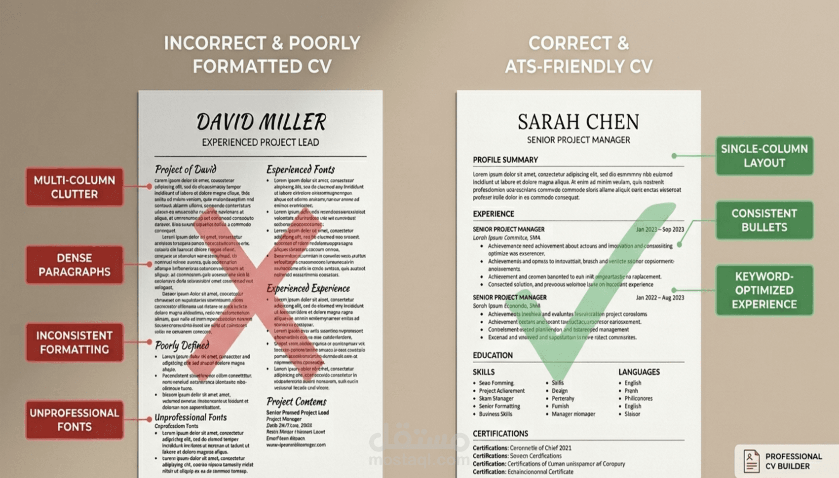 تصميم وتنسيق سيرة ذاتية (CV) احترافية متوافقة مع أنظمة ATS