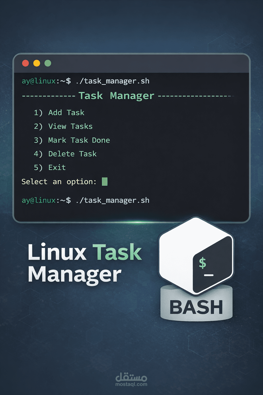 Linux Task Manager باستخدام Bash Script