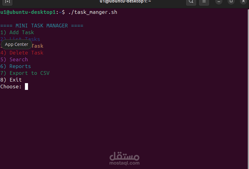 Task manager with bash
