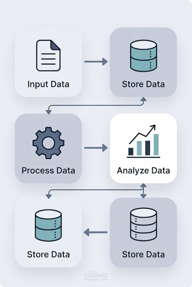 ادخال و تحليل و ادارة البيانات