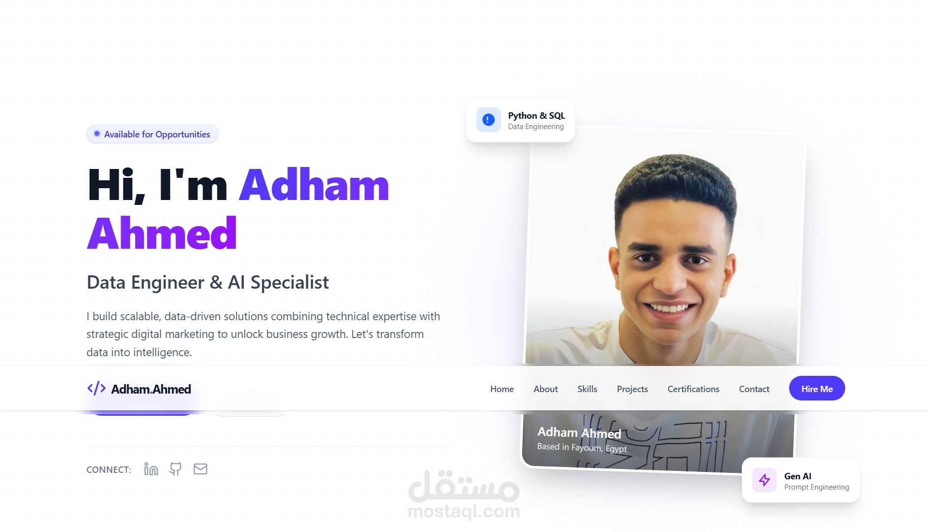 تصميم و تطوير معرض اعمال شخصى متكامل