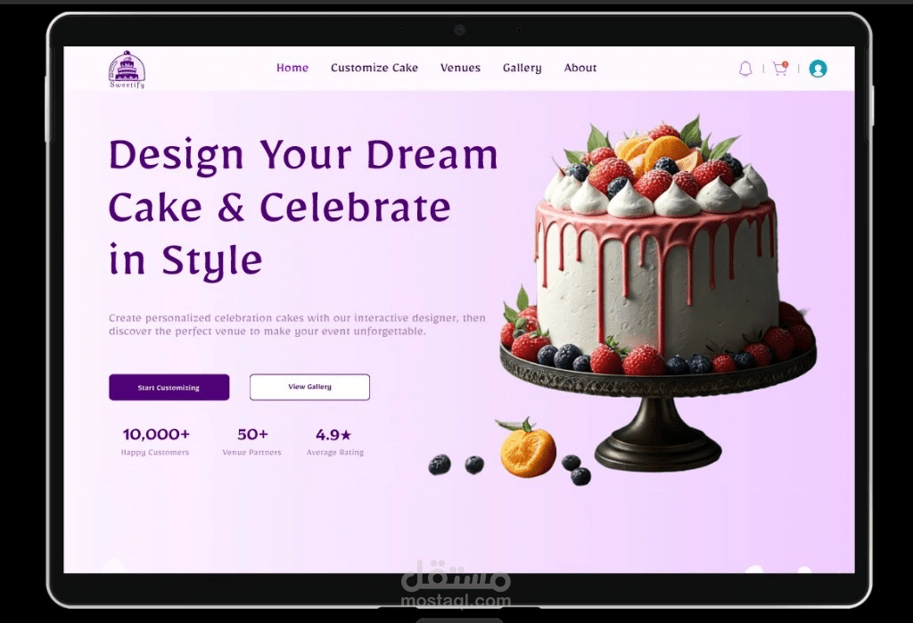 تطبيق متجر لبيع الحلوى ( Sweety App)