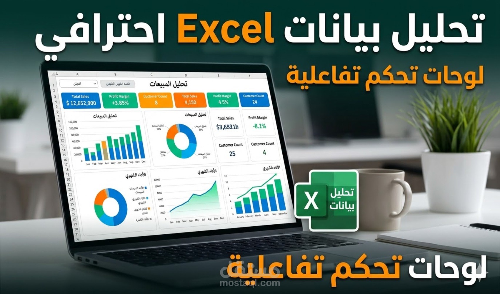 تحليل وتصميم داشبورد احترافى باستخدام برنامج اكسيل