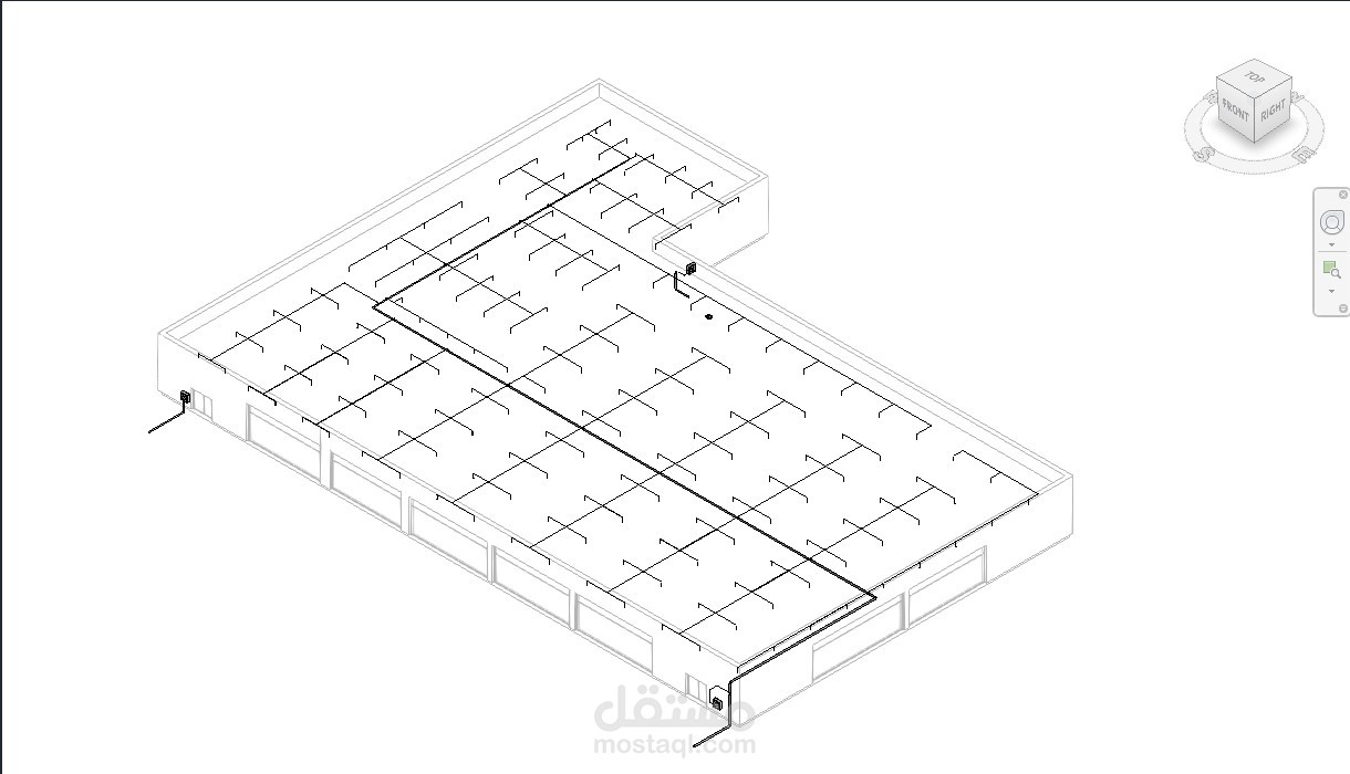Design of  systems for supermarket using Revit