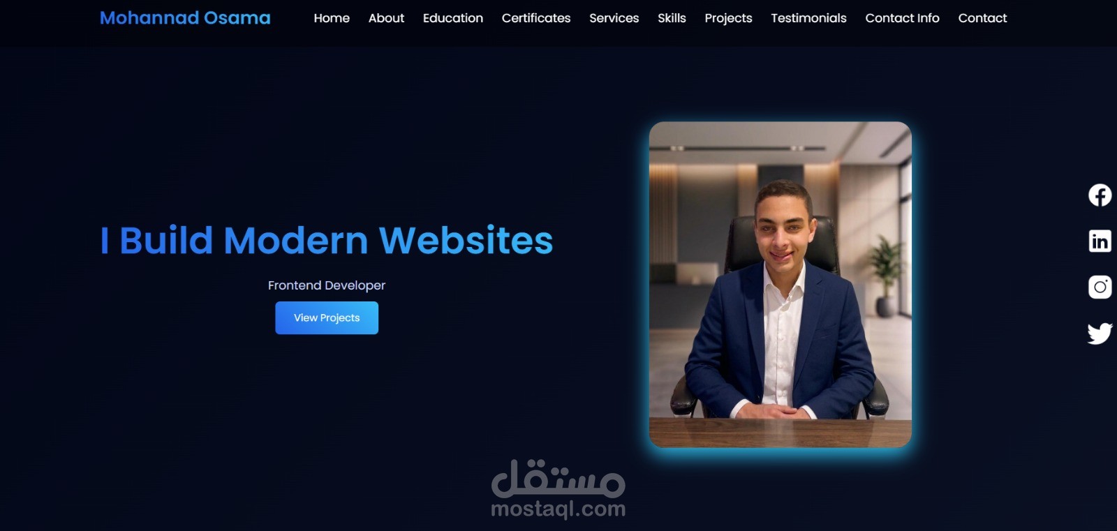 موقع بورتفوليو شخصي
