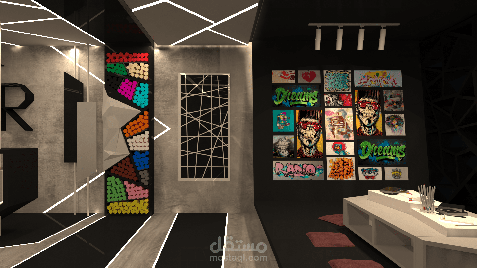 معرض ومحل وبيئة عمل خاصة لفن الجرافيتي