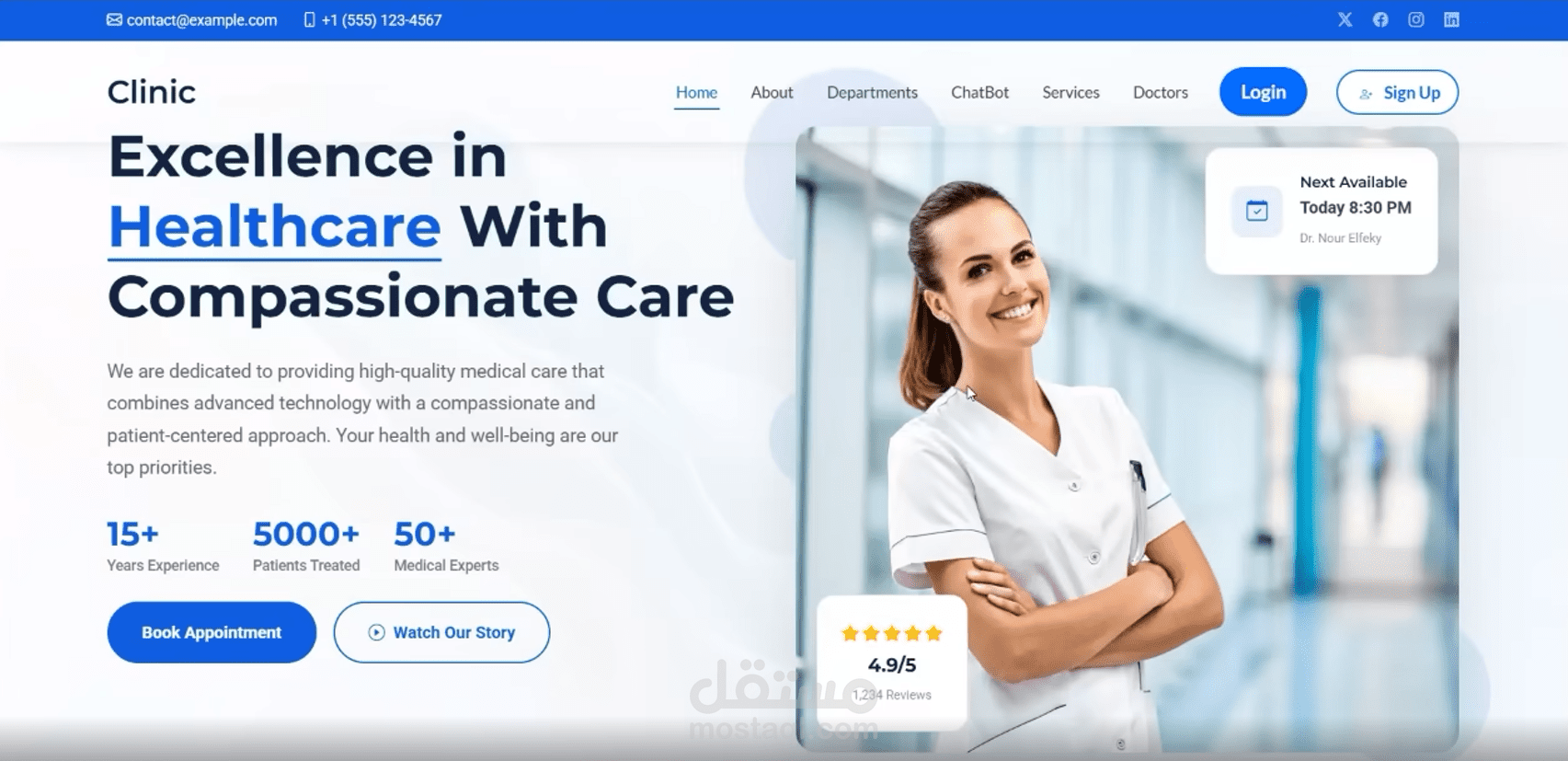 نظام ويب لإدارة العيادات الطبية وتنظيم بيانات المرضى والمواعيد