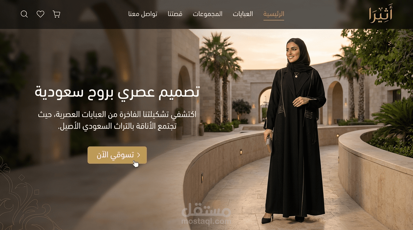 تصميم متجر عبايات  – تجربة مستخدم (UX) تركز على المبيعات والخصوصية