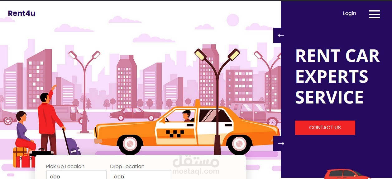 تصميم وتطوير موقع تأجير سيارات احترافي ومتجاوب