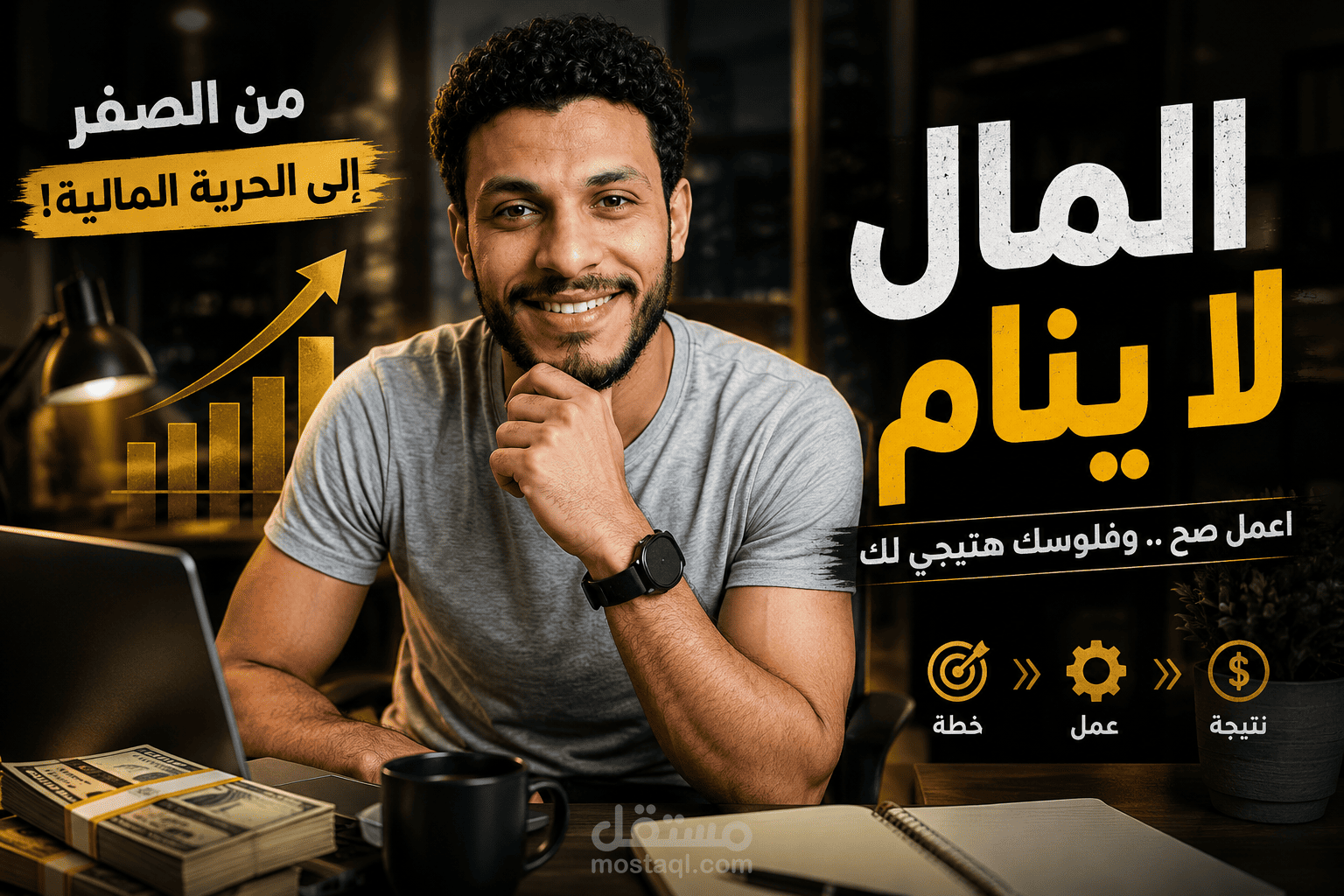 Financial Freedom & Business - YouTube Thumbnail Design | تصميم صورة مصغرة لليوتيوب (المال والأعمال)