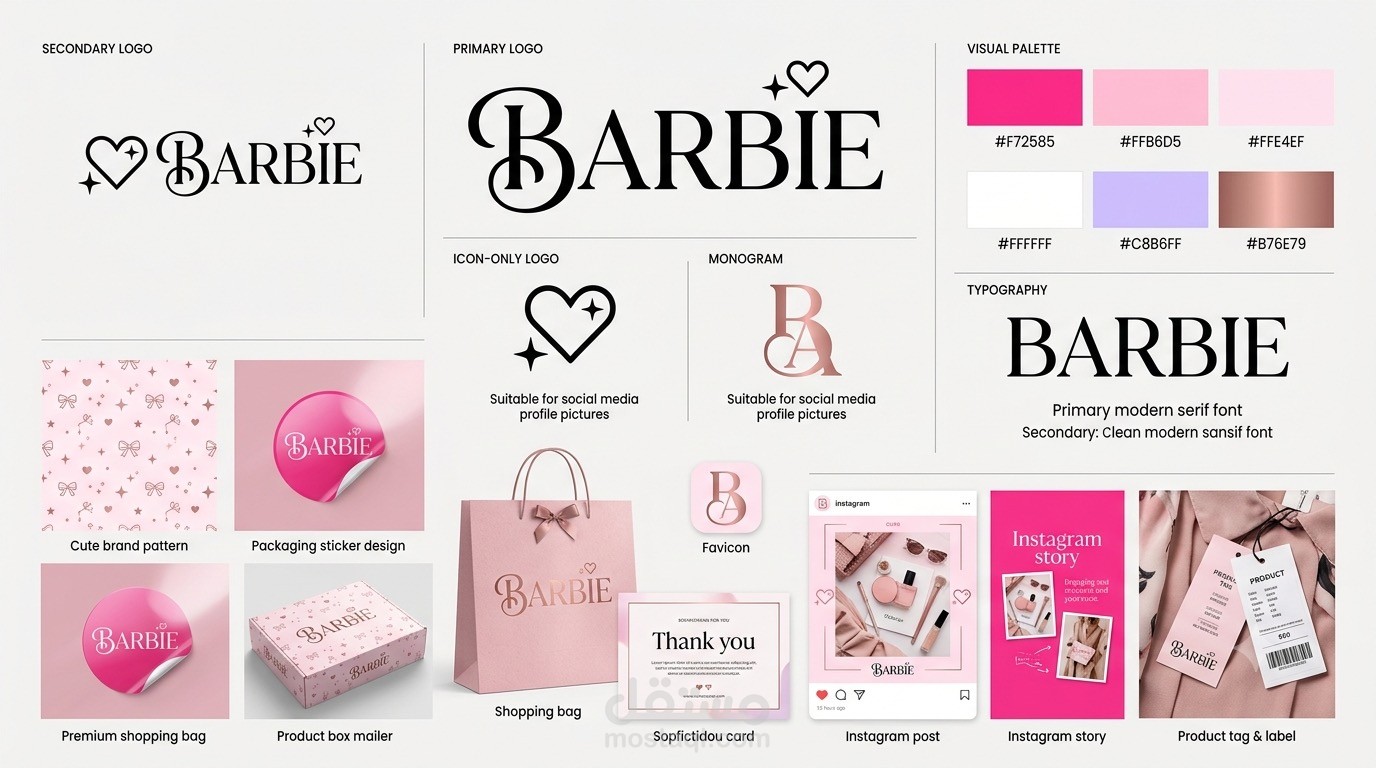Barbie - Feminine E-Commerce Brand Identity & Web Design | هوية بصرية كاملة لمتجر إلكتروني