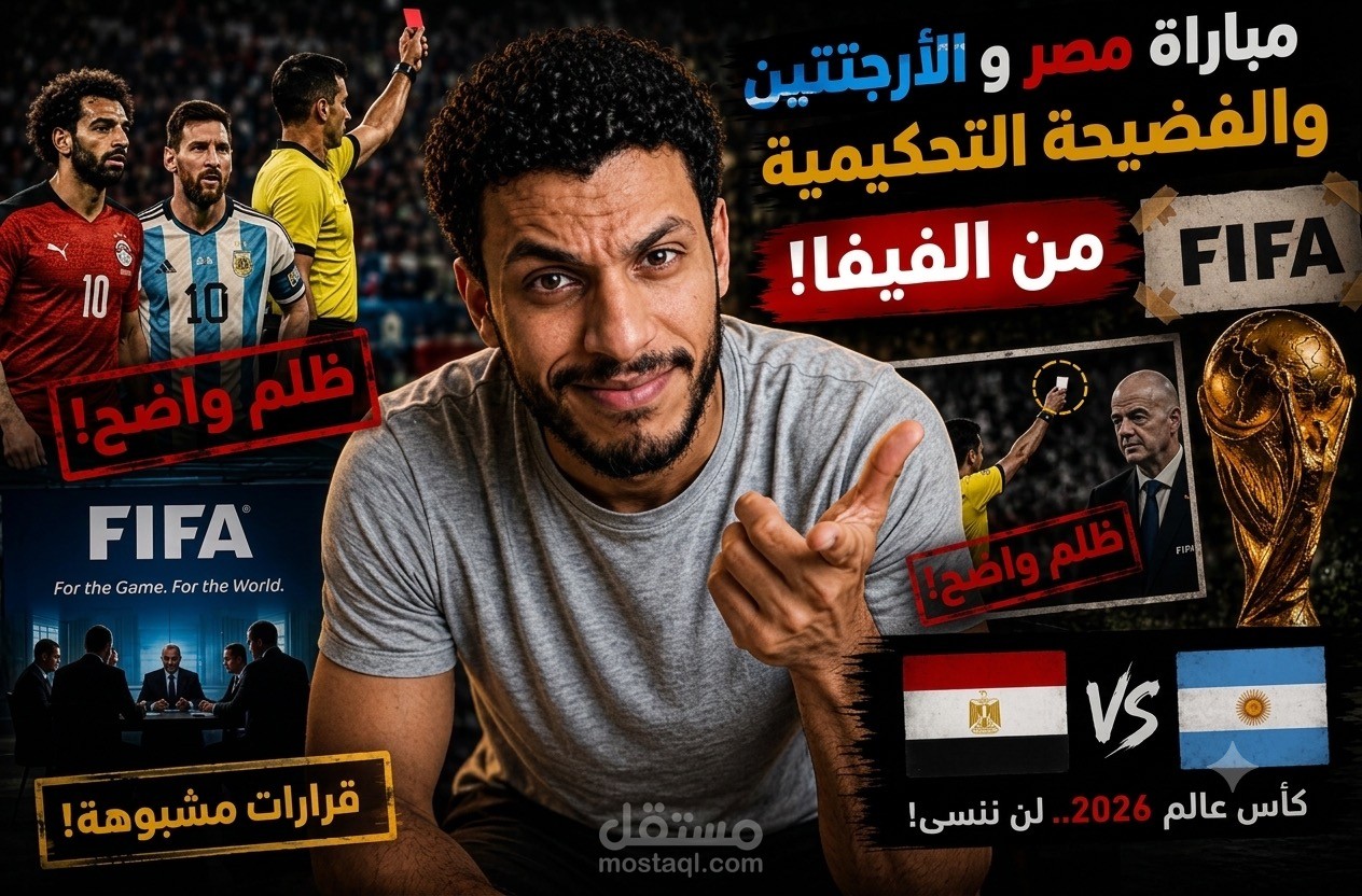 Egypt vs Argentina - Sports Documentary YouTube Thumbnail Design | تصميم صورة مصغرة