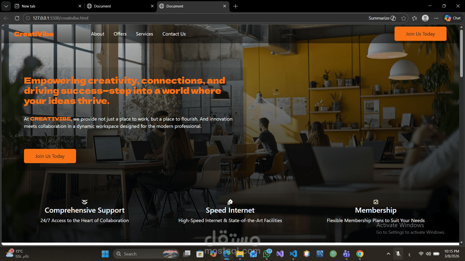 تحويل تصميم figma الي موقع متجاوب-CreatiVibe