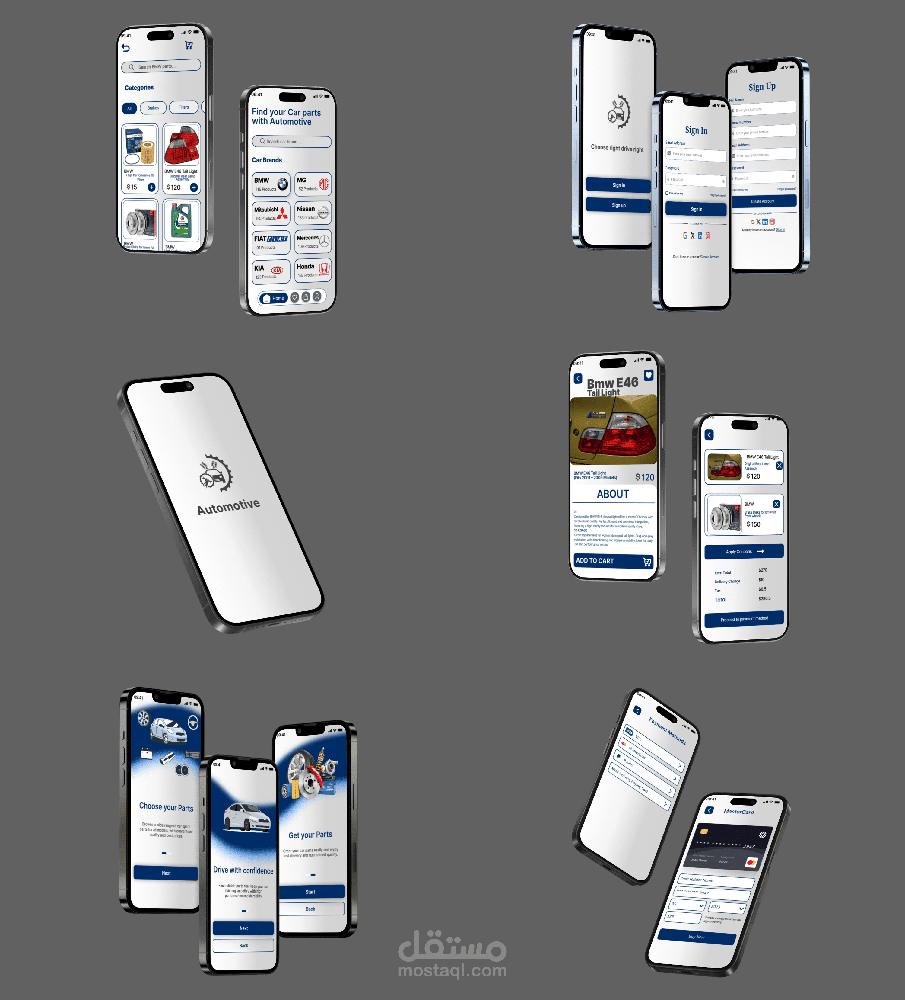 Automotive Mobile App UI Design | Car Parts Shopping App