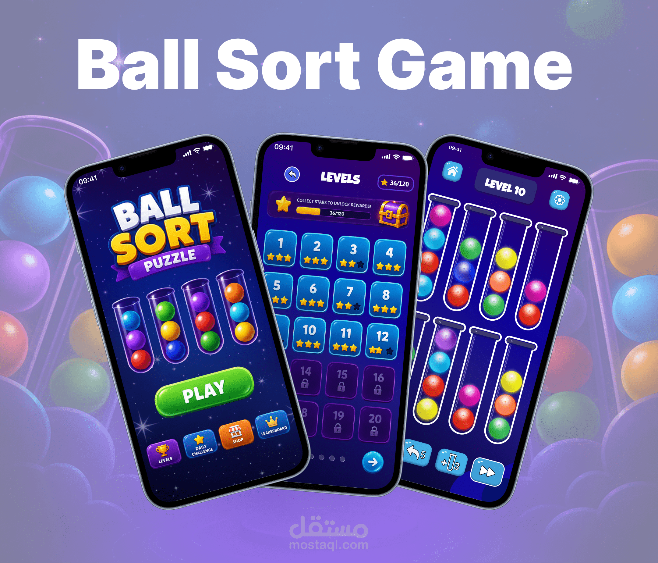 Ball Sort Game – Mobile Game UI/UX Design