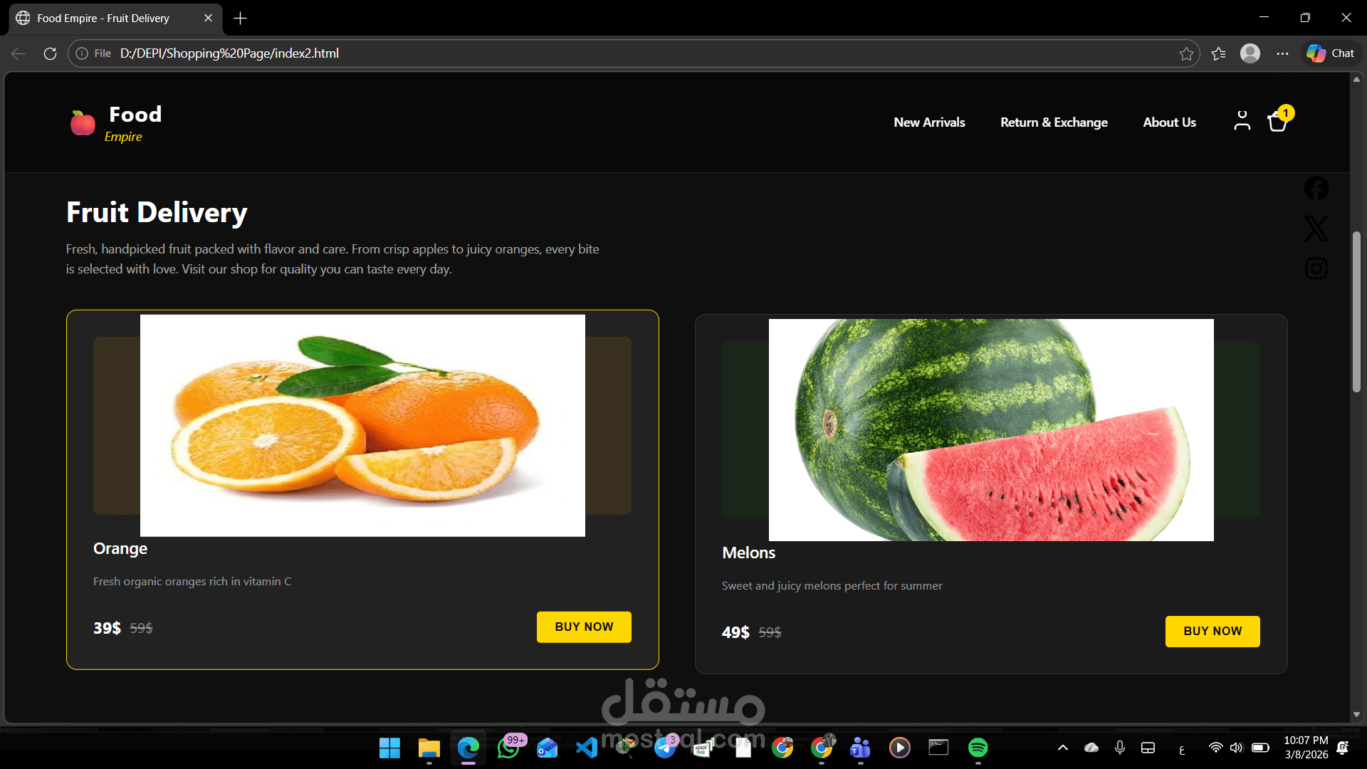 Shopping Page