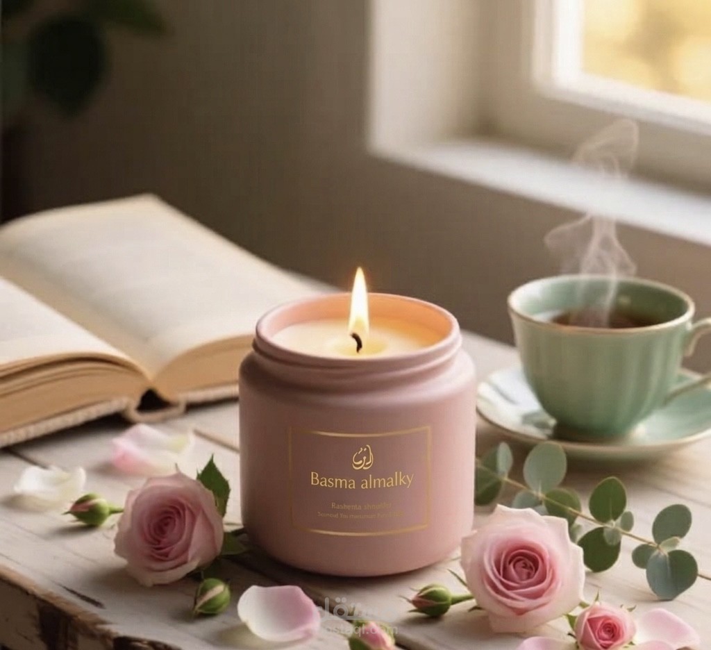 تصميم هوية بصرية فاخرة للمنتجات العطرية والشموع.