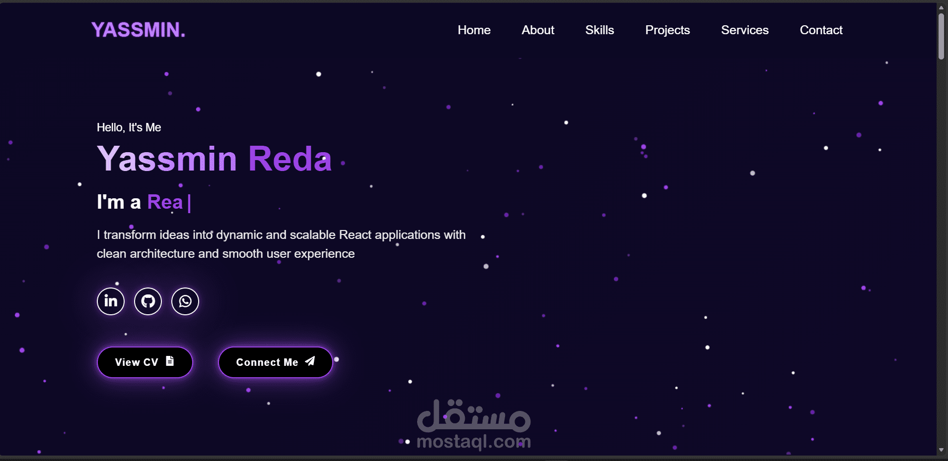 تصميم Portfolio احترافي بـ React.js