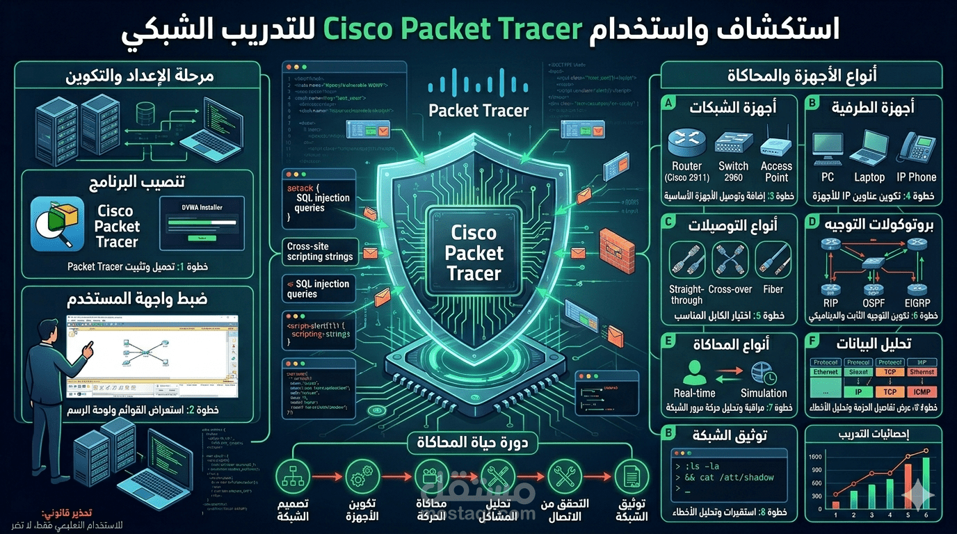 محاكاتها باستخدام Cisco Packet Tracer