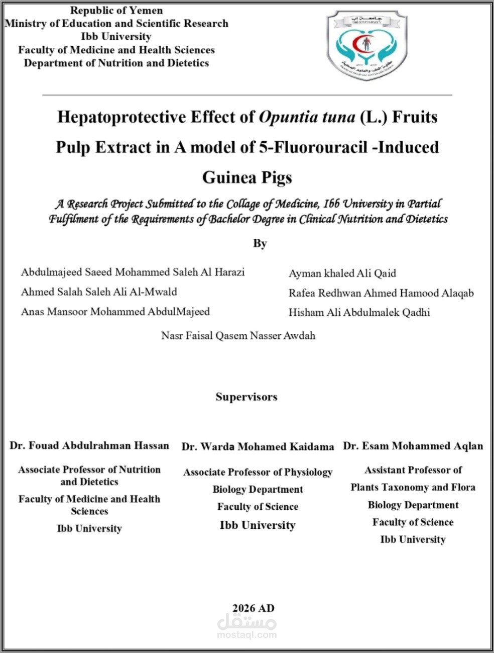 Hepatoprotective Effect of Opuntia tuna (L.) Fruits Pulp Extract in A model of 5-Fluorouracil -Induced Guinea Pigs