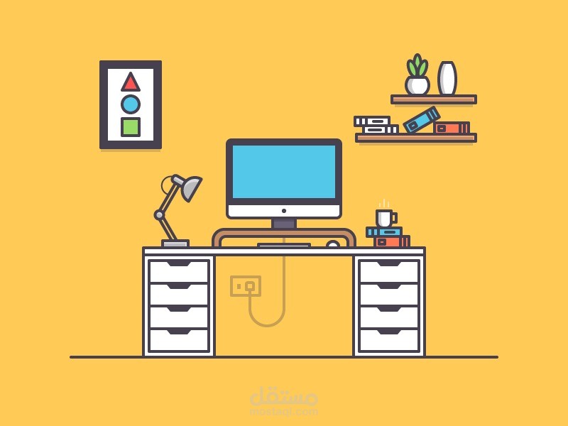 مكتب مصمم بالاشكال الهندسية