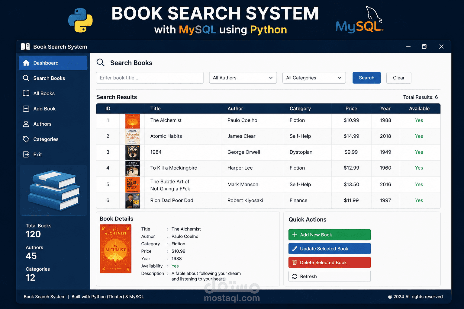 Book Search System with MySQL