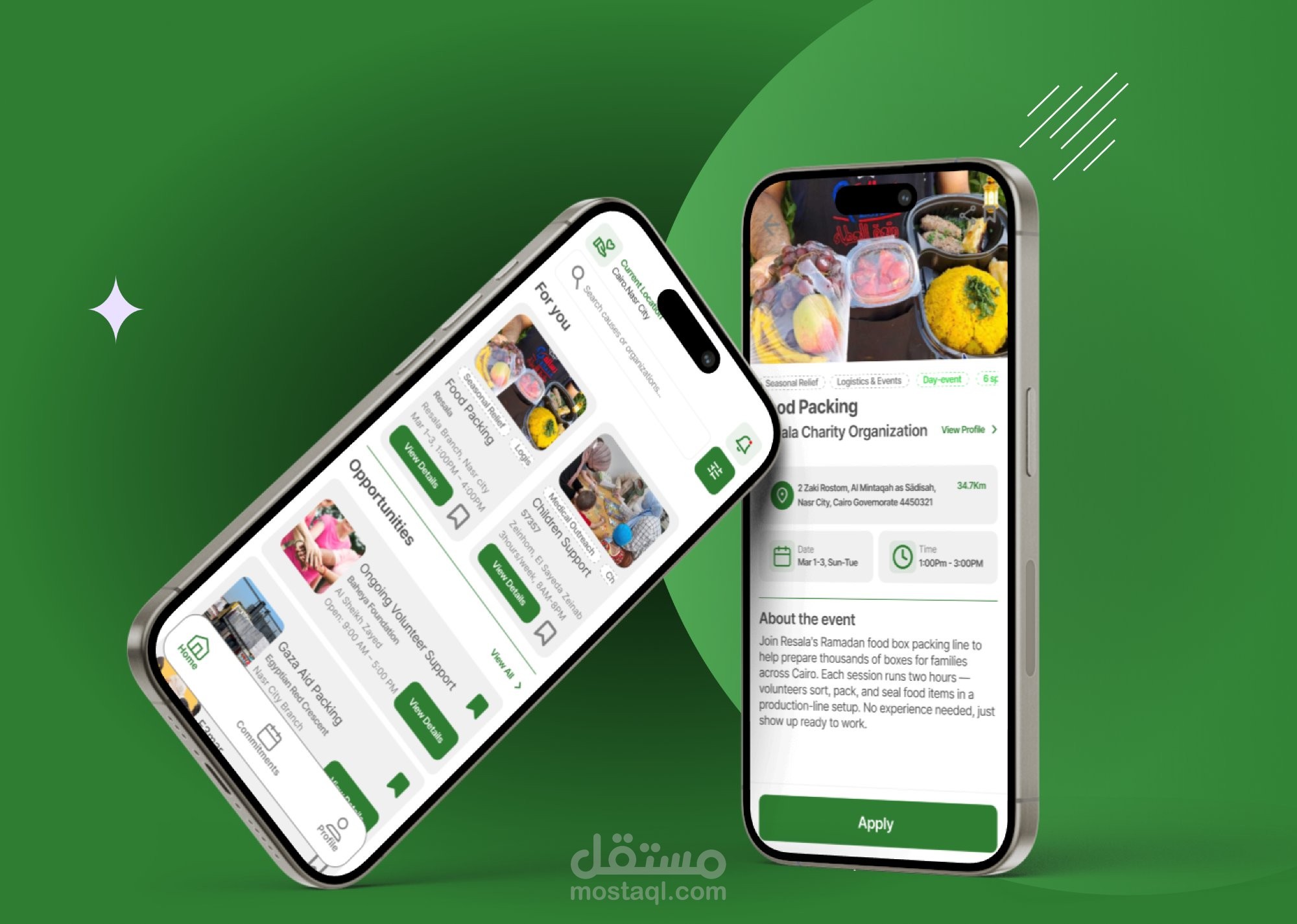 Volunteering mobile application, UI/UX design