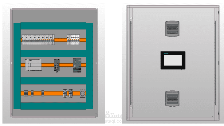 تصميم لوحة تحكم لمحرك محطة ضخ باستخدام PLC وواجهة HMI