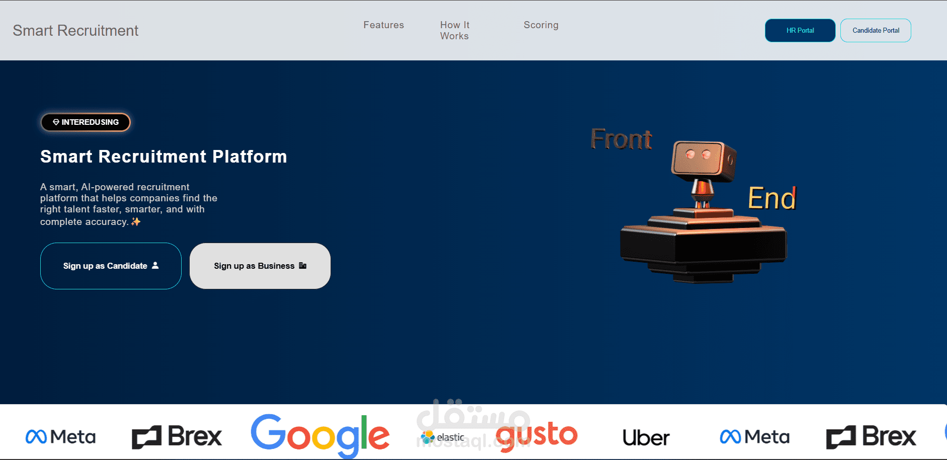 تطوير منصة توظيف ذكية (Smart Recruitment Platform) متكاملة باستخدام React.js