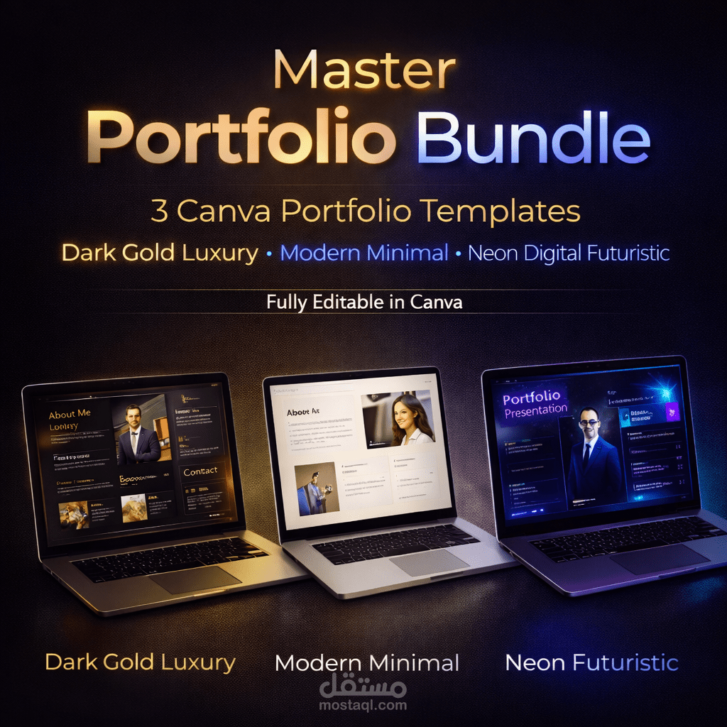 حزمة قوالب بورتفوليو احترافية '' منتج رقمي للبيع – Master Portfolio Bundle