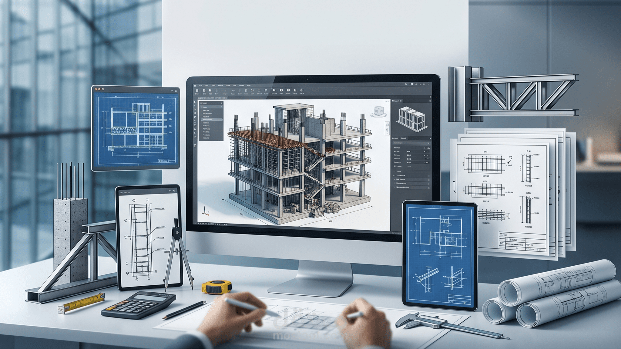 خدمات هندسة إنشائية احترافية ودقيقة (مخططات ورش، حصر كميات، ونمذجة BIM)