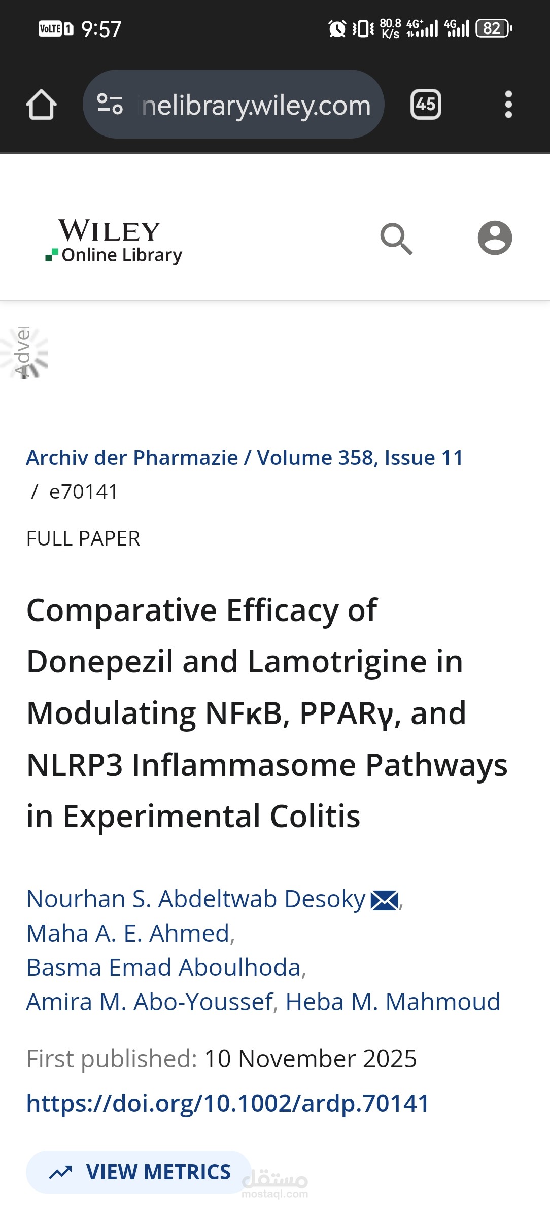 Comparative Efficacy of Donepezil and Lamotrigine in Modulating NFκB, PPARγ, and NLRP3 Inflammasome Pathways in Experimental Colitis