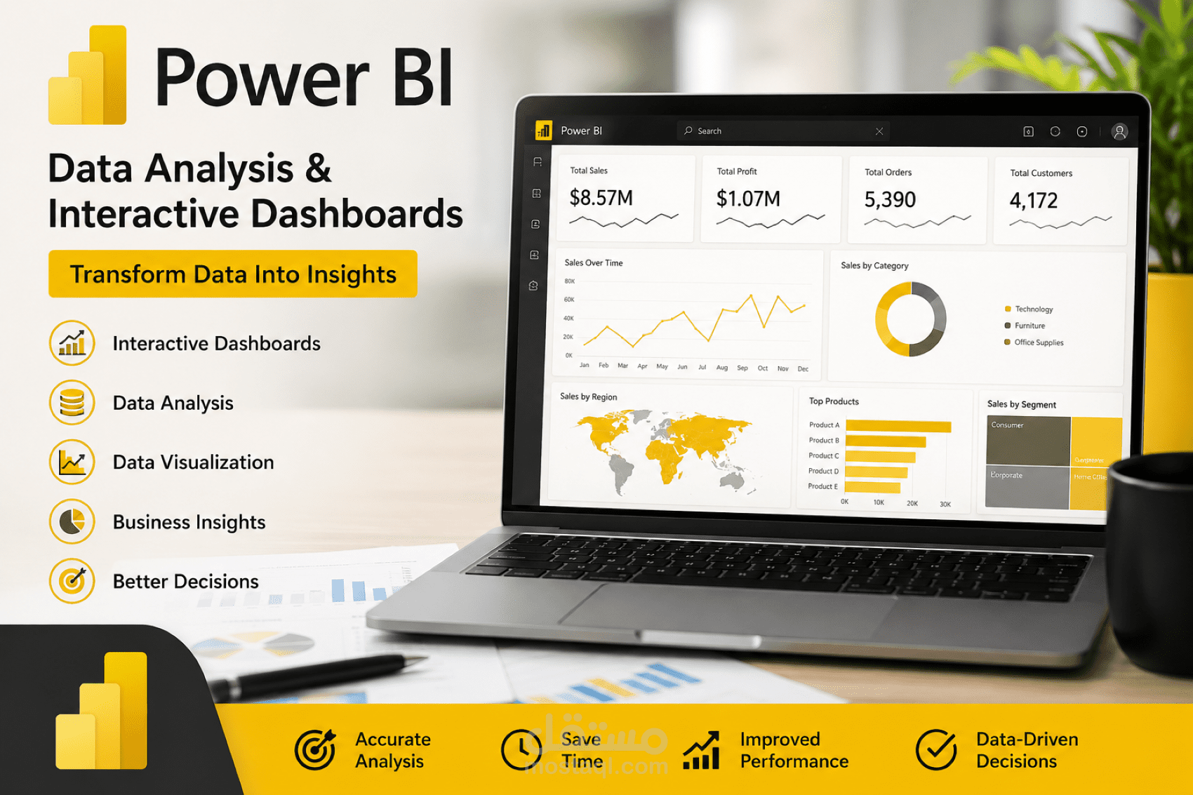 Professional Power BI Dashboard and Data Visualization Service