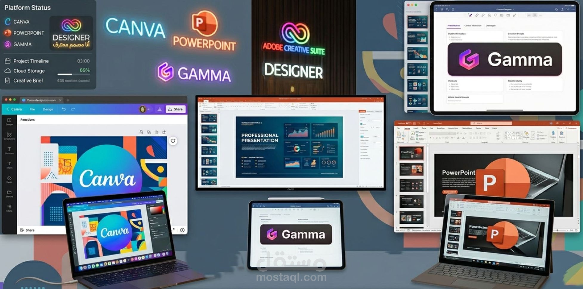 تصميم عروض PowerPoint احترافية للمشاريع والأبحاث الجامعية