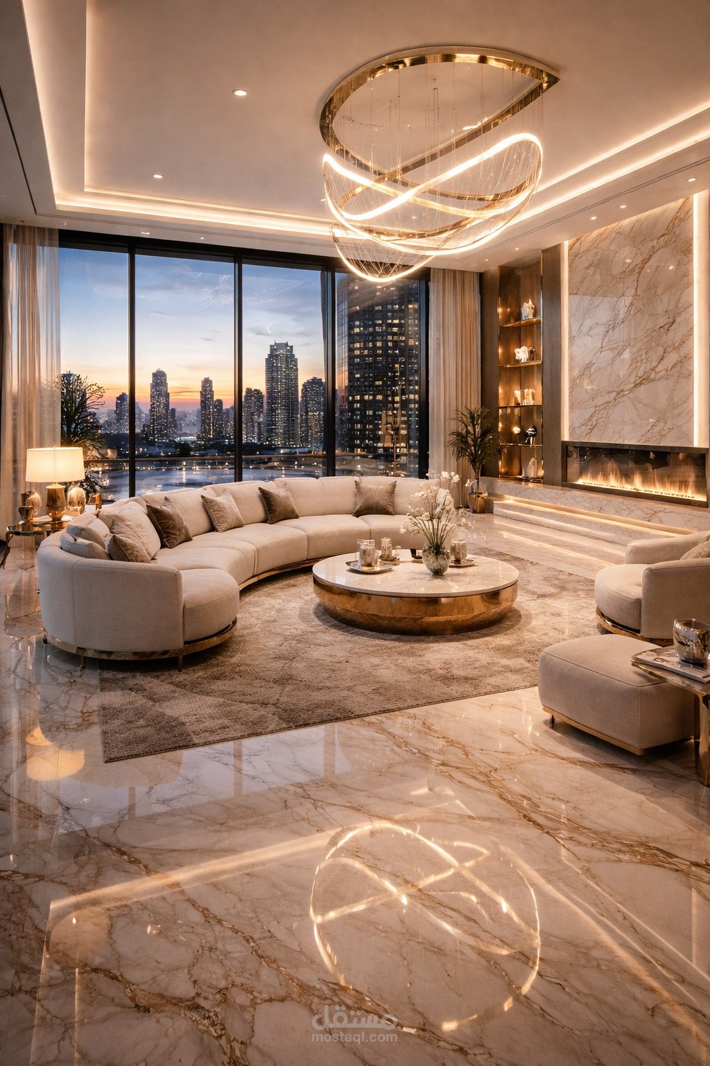 تصميم داخلي وديكور للفيلات والشقق الفاخرة - مودرن (Lux Style)