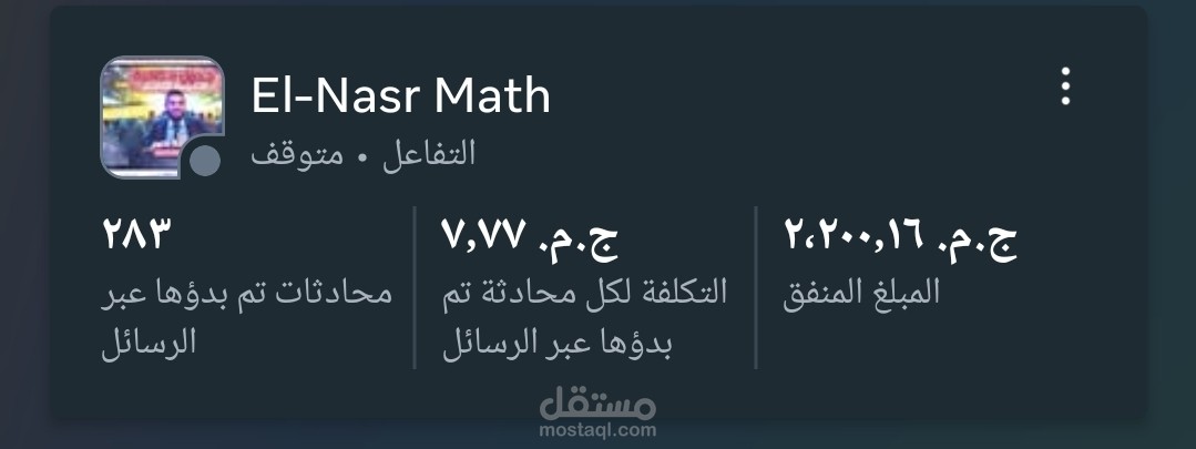 حملة إعلانات فيسبوك لصفحة تعليمية حققت 283 رسالة بتكلفة 7.77 جنيه