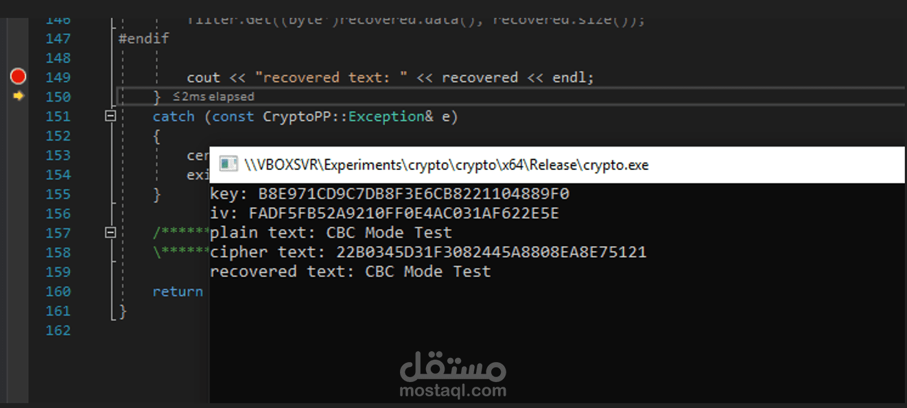 برمجة نظام تشفير نصوص متقدم وتأمين قواعد البيانات.