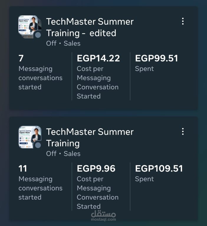 TechMaster Academy Training Campaign | إدارة الحملات الإعلانية الممولة لتدريب خاص بأكاديمية كورسات