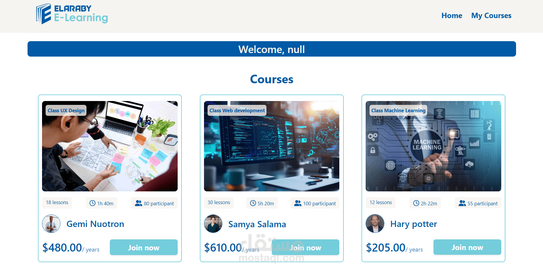 E-learning Website