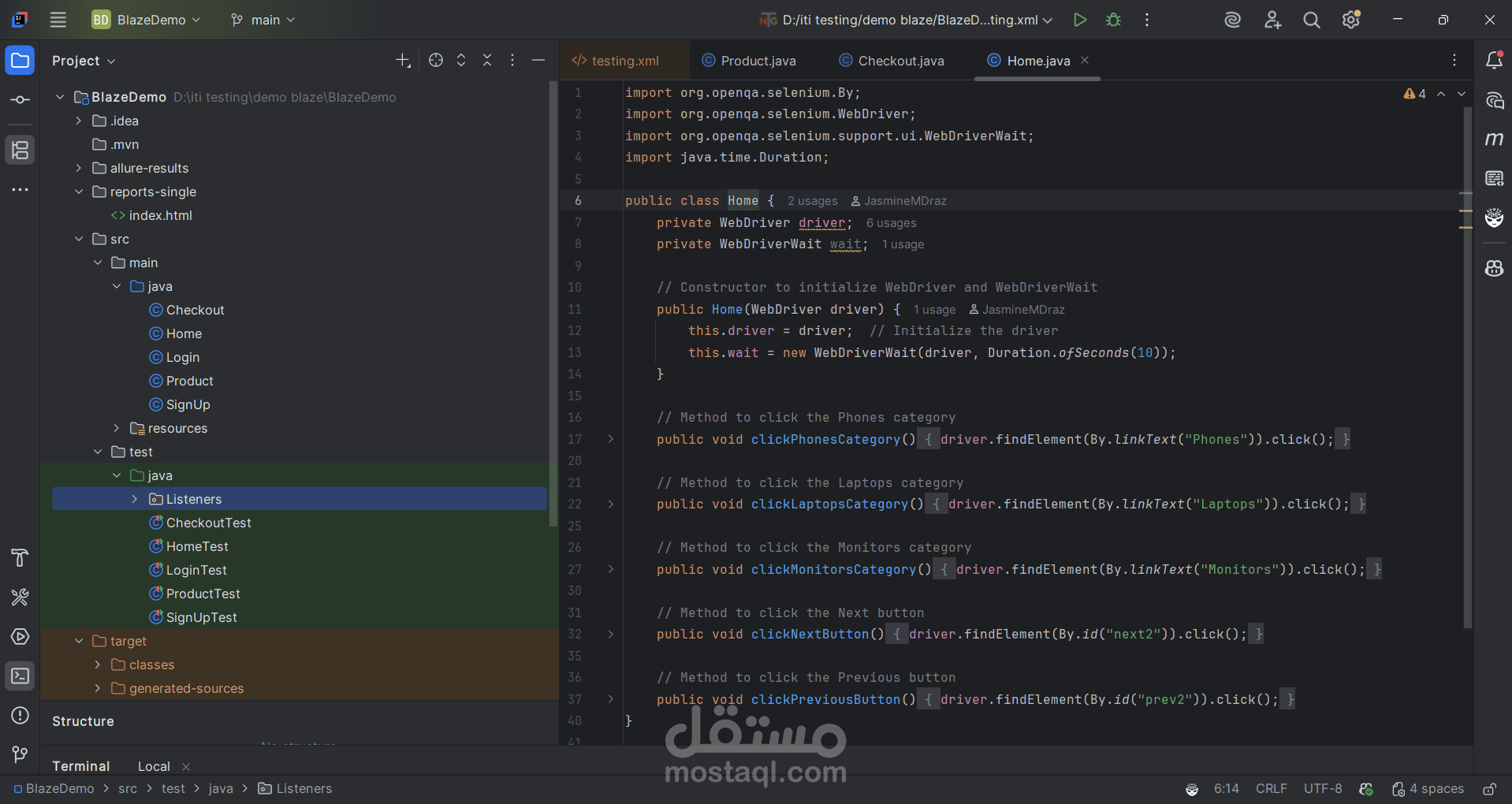 Automation Testing – Demo Blaze Website